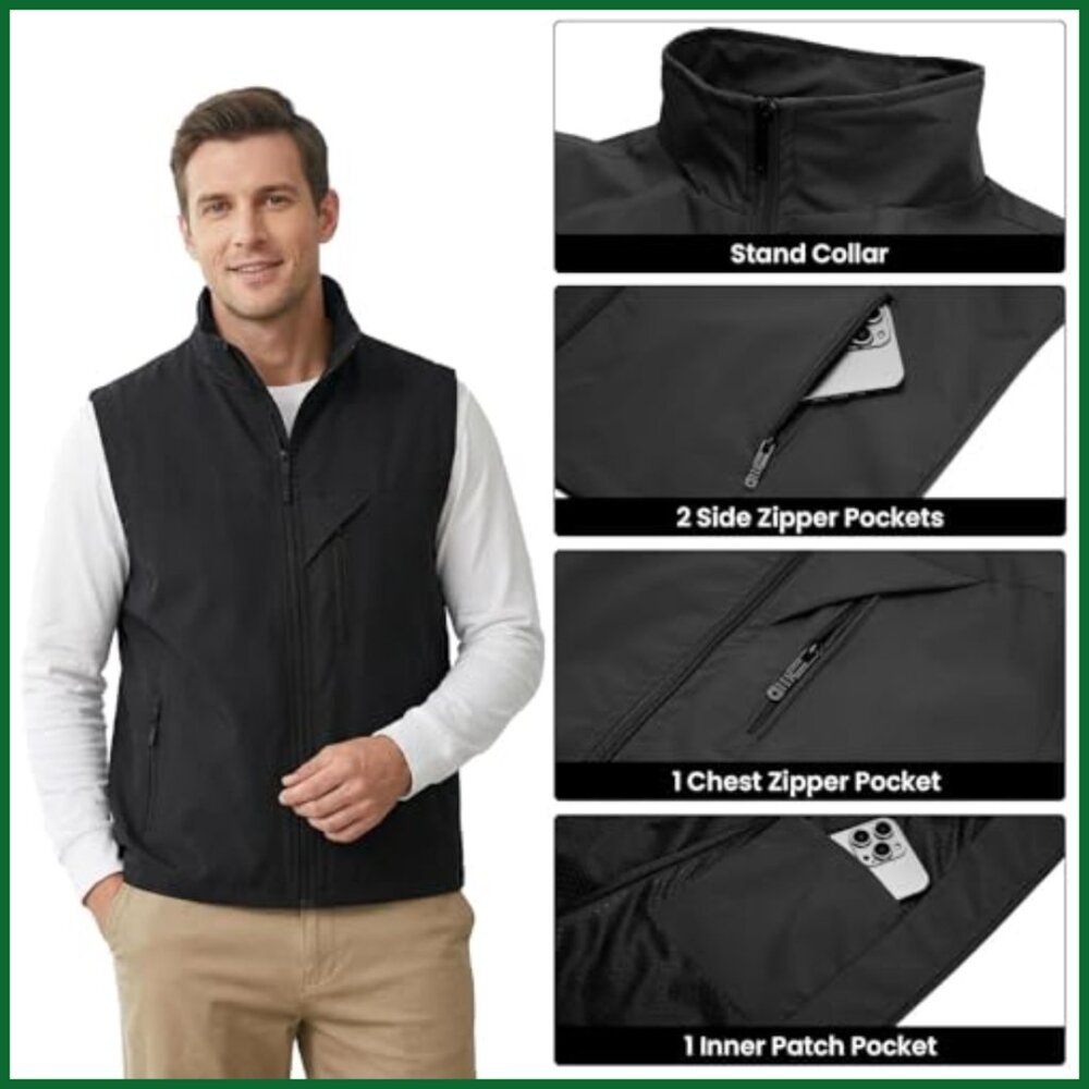 Windproof Lightweight Softshell Vest with Zip-Up … - image 3